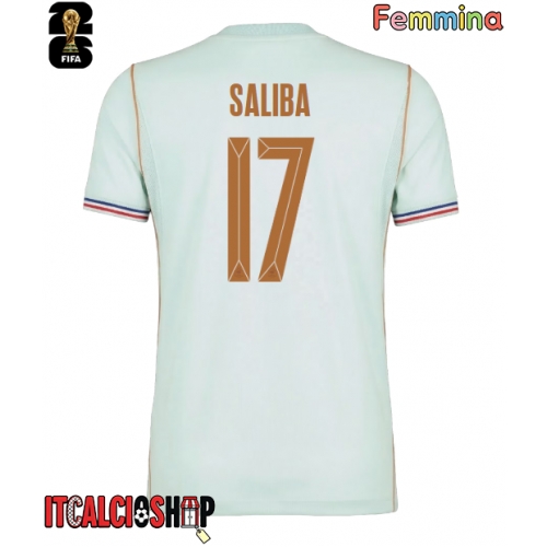 Francia William Saliba #17 Seconda Maglia Femmina Mondiali 2026 Manica Corta